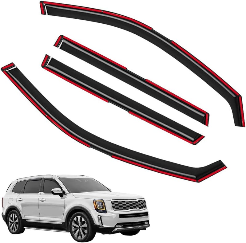 LONGKEES in-Channel Incredibly Durable Rain Guards for Kia Telluride 2020-2025, Original Window Deflectors, Vent Window Visors, Vent Deflector, 4 pcs - Image 1